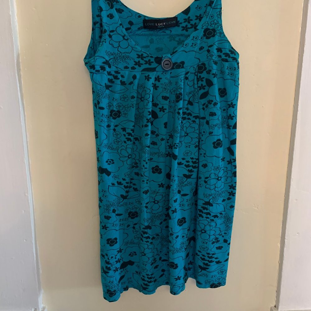 Love Lucy Love Blue Flowy Dress Size Medium